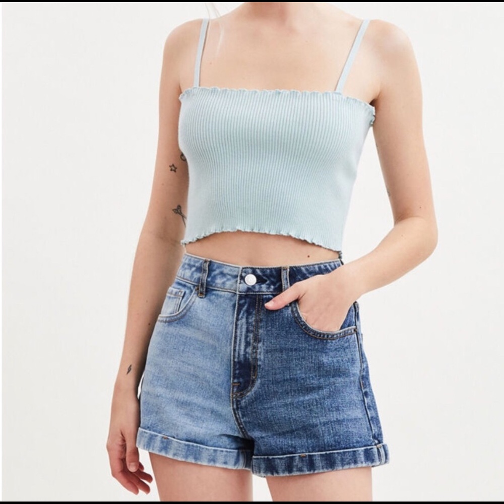 PacSun High Rise Two-Tone Mom Shorts